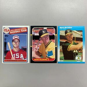 野球 MLBカード 1985-1987　MARK McGWIRE マークマグワイア 3枚　topps・donruss・FLEER