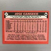 野球 MLBカード 1986　JOSE CANSECO ホセカンセコ 3枚　topps・donruss・FLEER_画像3