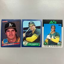 野球 MLBカード 1986　JOSE CANSECO ホセカンセコ 3枚　topps・donruss・FLEER_画像1