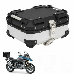 1円 リアボックス バイク 自転車 25Lスアルミ スカブ 大容量 汎用型 簡単脱着 フルフェイス対応 取り付けベ ース 防水 シルバー