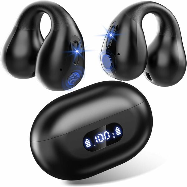 ワイヤレスイヤホン イヤーカフ型 Bluetooth5.3 耳挟式 骨伝導　イヤホン