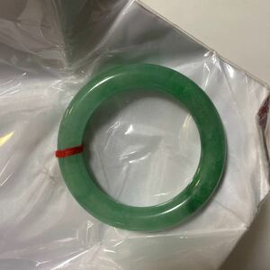 W27）中国古玩 翡翠 玉器 腕輪 天然 長寿 ミャンマー翡翠の腕輪緑の翡翠は綿中古保証がある