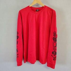 * Stussy T-shirt long T Logo print red L STUSSY Heart 