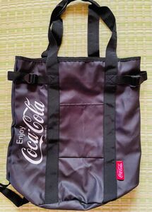 レア品 コカコーラ スポーツバッグ リュックサック 黒 非売品 未使用 円柱型バッグ