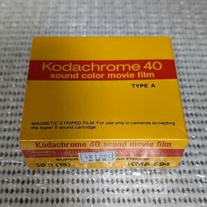 未使用保管品 当時物 希少レア Kodak SUPER 8 SOUND CARTRIDGE KMA 594 Kodachrome 40 TYPE A コダック コダクローム40 3箱 現状品の画像3