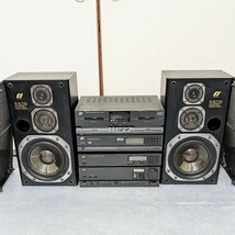 SANSUI サンスイコンポ4段 プリメインアンプA-E710/ステレオチューナーT-E910/CDデッキCD-E910/カセットデッキD-E910/S-E710スピーカーペア_画像2