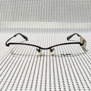 未使用保管品 Plusmix PX-13322 プラスミックス 眼鏡 メガネフレーム ハーフリム グレイ ダミーレンズデモレンズ