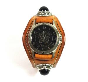 KC's ケーシーズ●オニキス デザイン コンチョ レザーウォッチ 腕時計●ネイティブアメリカン インディアン●