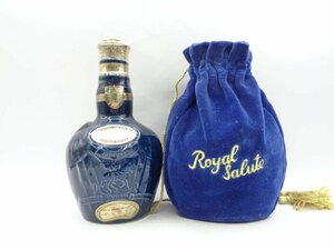 ハーフ ROYAL SALUTE 21年 ロイヤルサルート 21年 ウイスキー 陶器ボトル 青 未開封 375ml 古酒 X256622