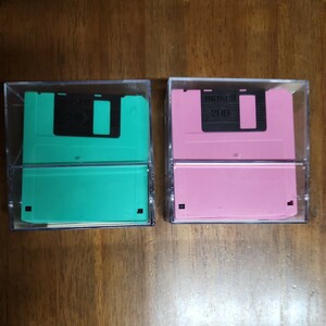 maxell 2HD フロッピーディスク　3.5インチ　グリーン9枚ピンク10枚　未使用　長期保管品