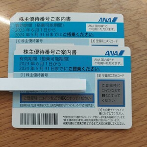 送料込ANA株主優待券☆2枚　有効期限　2024年5月31日