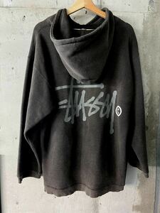 激レア スペシャル 80’s 初期 USA製 OLD STUSSY 後付け黒タグ ステューシー フェードブラック スウェットパーカー XL ビンテージ Tシャツ 