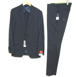 未使用品 スーツカンパニー THE SUIT COMPANY Red メンズ ウォッシャブル スーツ 185cm-8Drop Y8相当 春夏 ネイビー シャドーストライプ