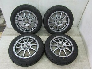 スタッドレス S スポークホイール 14インチｘ4.5J ET:+43 PCD:100 4H ダンロップ ウィンターマックスWM01 155/65R14 16年 スペーシア