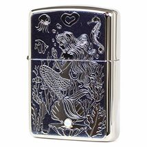 ZIPPO ジッポ― オイルライター ジッポ マーメイド スワロフスキー装飾 ホワイトニッケル_画像1