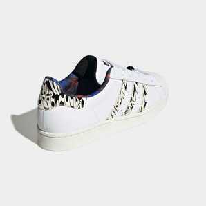 アディダス 23cm スーパースター ホワイト 税込定価14300円 adidas SUPERSTAR W レディース スニーカー バタフライプリント 天然皮革 ①の画像2