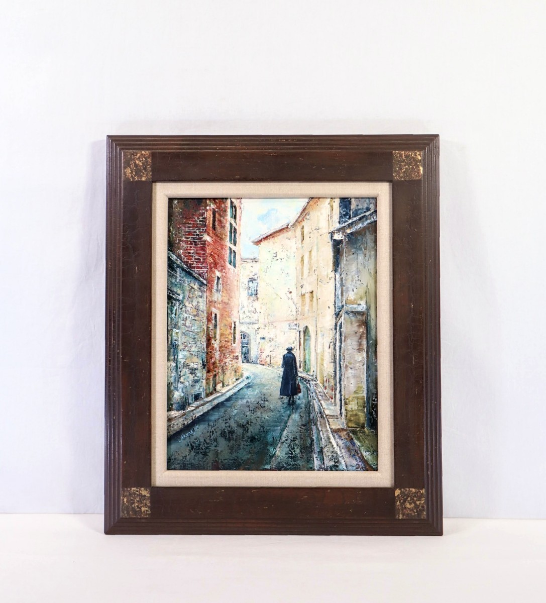 Authentic Akane Nakano Oil Painting Agen - Back Street of the Museum Size F6 Born in Hyogo Prefecture Shigehiro Kawakatsu Studied under Yoshihiko Kusaka A town in the southwestern part of France where you can feel the real France 8625, painting, oil painting, Nature, Landscape painting
