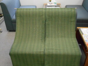  tatami shop san * sewing factory. hand made no Len * last exhibition . pongee pattern Chitose green 130. height 