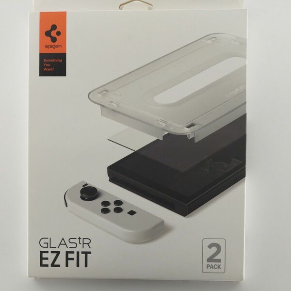 Spigen EZ Fit ガラスフィルム　switch EL モデル　用　貼り付けキット付き　スイッチ　OLED フィルム　2枚