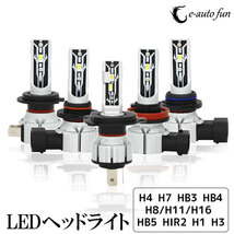  LEDヘッドライト H4 H7 H8/H11/H16 HB3 HB4 HIR2 H1 H3 フォグランプ 光軸調整機能付 新車検対応 ポンつけ 40W 12000LM ファンレス _画像1