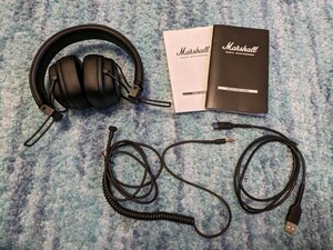 0602u0641　Marshall ワイヤレスオンイヤーヘッドホン Major Ⅳ ブラック　※同梱不可