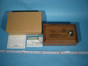 ウッドレックス 木製アクセサリーボックス レザークラフト彫刻入り WOODREX Leather craft wooden accessory box (中古・未使用・新同美品)