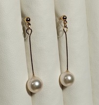 ◆照り艶綺麗 アコヤ あこや 本真珠 約7.5-8ｍｍ珠 貫通珠使用 ノンホールピアス ピアス風イヤリング クリップ Y-09_画像2