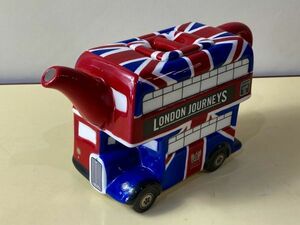 ◆FQ34 ティーポット LONDON BUS UNION JACK TEA POT ロンドン二階建てバス ティーポット　茶器◆T