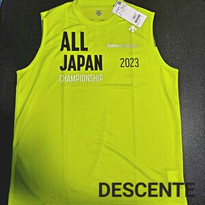 ☆インターハイ　DESCENTE　デサント　ノースリーブ　シャツ　イエロー　国体 タンクトップ