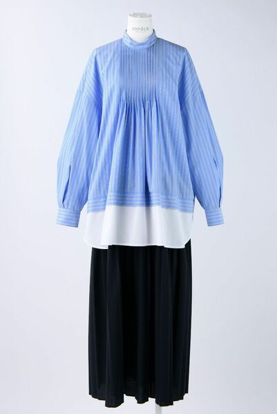 ENFOLD　PLEATS-LAYERED DRESS