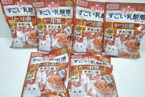 【DT-268】 キャットフード チャオ すごい乳酸菌クランキー かつお節入り チキン味 国産品 6個 まとめ売り ④