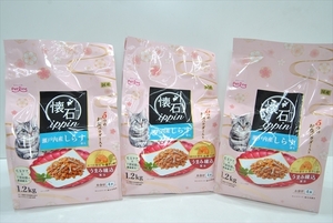 【CR3-2194】1円～ キャットフード 懐石 瀬戸内産しらす添え 毛玉ケア 1.2kg 3個 まとめ売 ②