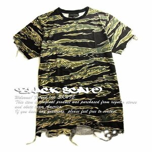 BLACK SCALE (ブラックスケール) Tシャツ The Destroyed Tee in Tiger Camo 迷彩