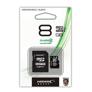  микро SD microSDHC карта 8GB HIDISC HDMCSDH8GCL10UIJP3x1 листов CLASS10 UHS-1 соответствует SD изменение адаптер / с футляром 