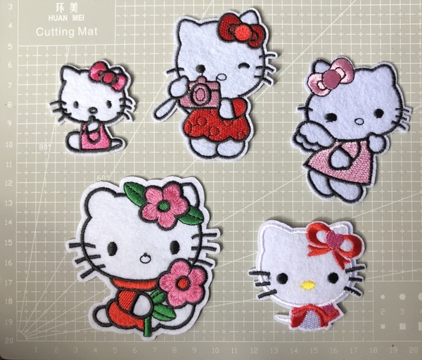 5枚組キティちゃん 猫 ワッペン アップリケ 新品　kitty