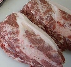  новый год распродажа!! дешевый!! для бизнеса высокое качество импорт свинья мясо лопатки 1 кейс 4шт.@( примерно 10~11kg) стейк yakiniku BBQ/ для бизнеса / перевод / много / сырой ../ кастрюля / свинья skiyaki