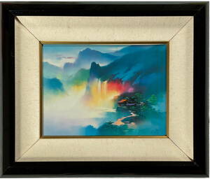 Art hand Auction 保证正品梁树邦中国画家尺寸 4 手写水墨画杰作带框绘画附盒装框中国美术油画水墨水彩 0203, 绘画, 日本画, 景观, 风月