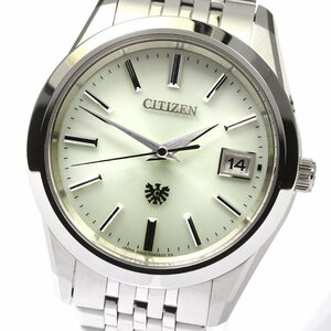 シチズン CITIZEN AQ4100-57A デイト ソーラー メンズ 極美品 箱・保証書付き_801653