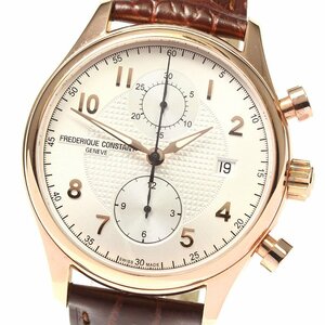  Frederick * constant FREDERIQUE CONSTANT FC-393RM5B4 runner bow to chronograph Date self-winding watch men's box * written guarantee attaching ._801681