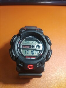  【ほぼ未使用】CASIO　G-SHOCK　G-9100-1jf　GULFMAN　ガルフマン　チタンバック ムーンフェイズ タイドグラフ デュアルイルミネーター 