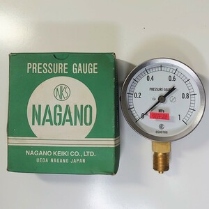 長野計器 NAGANO JIS汎用形圧力計 シルバーGS51-131 AT3/8B75 0.1Mpa PRESSURE