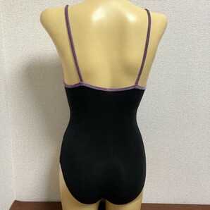 C373NARU♪ストレッチ♪コットン系のプラックメッシュ切り替え女子レオタード♪アンダーやエアロビやダイエットにも♪サイズ140の画像4