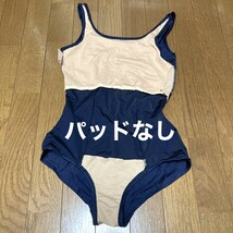 C413ストレッチ♪1円スタート！光沢ネイビーのプリンセスライン入り女子スク水♪アンダーやコレクションや撮影会にも♪サイズ170_画像5