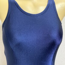 C415ストレッチ♪1円スタート！プリンセスライン入り光沢ネイビーの女子スク水♪アンダーやコレクションや撮影会にも♪サイズL_画像2