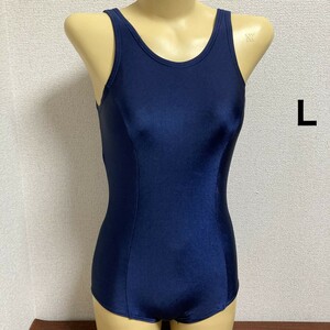 C415ストレッチ♪1円スタート！プリンセスライン入り光沢ネイビーの女子スク水♪アンダーやコレクションや撮影会にも♪サイズL