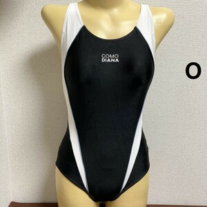 C396アシックスダイアナ♪ストレッチ♪モノトーンスポーティー女子競泳水着♪アンダーやコレクションや撮影会にも♪サイズO