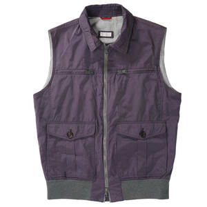 [ Italy made BRUNELLO CUCINELLI polyester nylon the best purple men's 48 size ] Brunello Cucinelli double Zip collar dirt 