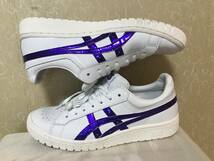 ■　asicsアシックス　GEL-PTG　ポイントゲッター　白紫ライン　レザー　美中古　　 　　　　26.5㎝ セルフクリーニング済み_画像2