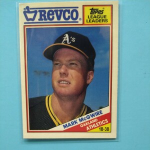 1988 Topps MARK McGWIRE マーク・マグワイア　Oアスレチックス