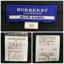 ◯ BURBERRY LONDON バーバリー ロンドン BLUE LABEL ブルーレーベル 半袖 ポロシャツ レディース ブラック サイズ38 ホースマーク 古着_画像6